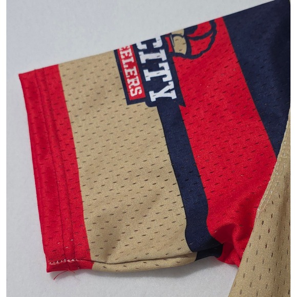 Quad City Steamwheelers Jersey #25 Youth Large IFL Football Gold Red YL - Picture 5 of 8